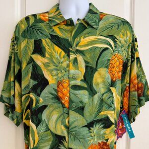 JAMS WORLD Hawaiian Aloha Short Sleeve Shirt Pina Pa'ina Large NWT